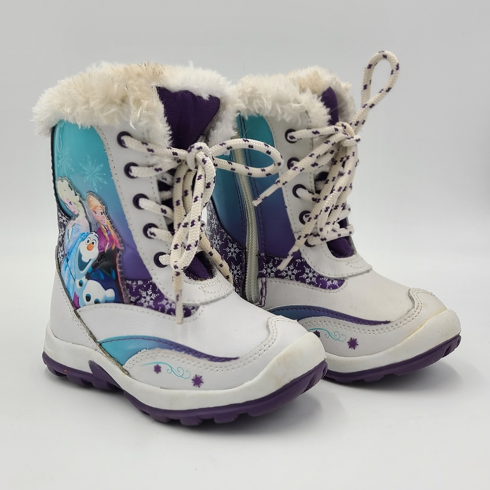 Disney Frozen Snow Boot Toddler 7 (whit,purple,blue)